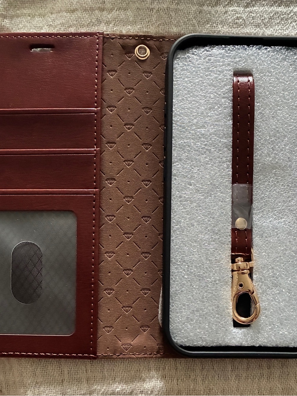 New OCASE Dark Cognac Brown PU Leather Wallet Phone Case for iPhone 17 Pro NIP - Picture 10 of 13